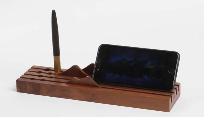 Wooden Desktop Office Organizer/Pen Pencil Holder/Smart Phone Holder/Business card holder