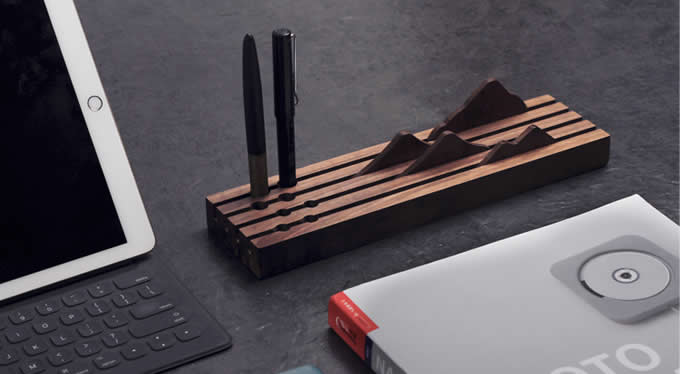 Wooden Desktop Office Organizer/Pen Pencil Holder/Smart Phone Holder/Business card holder