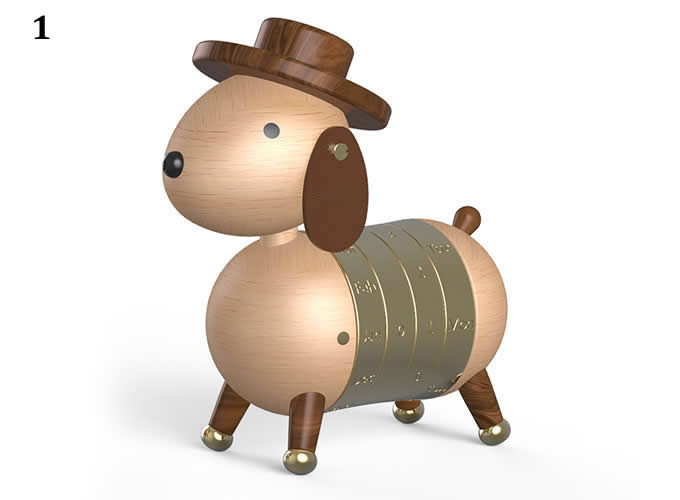  Wooden Dog Shaped Perpetual Calendar