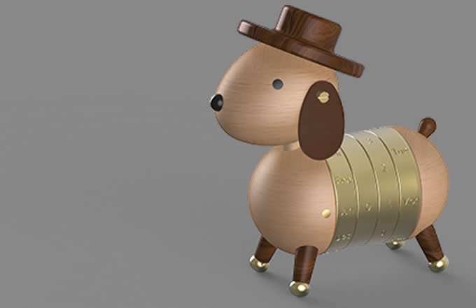  Wooden Dog Shaped Perpetual Calendar