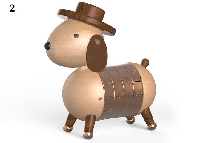  Wooden Dog Shaped Perpetual Calendar