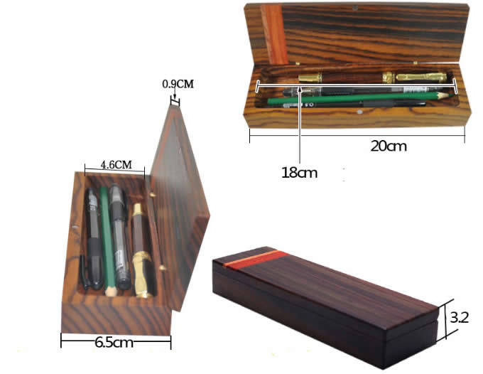 Wooden Pen Pencil Case Holder Box