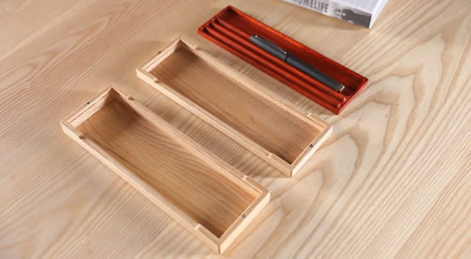 Wooden Pen Pencil Case Holder Box