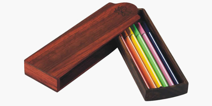 Wooden Pen Pencil Case Holder Box