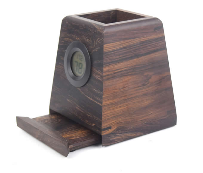     Wooden Phone Stand with Pen&Pencil Cup Holder/Pot 