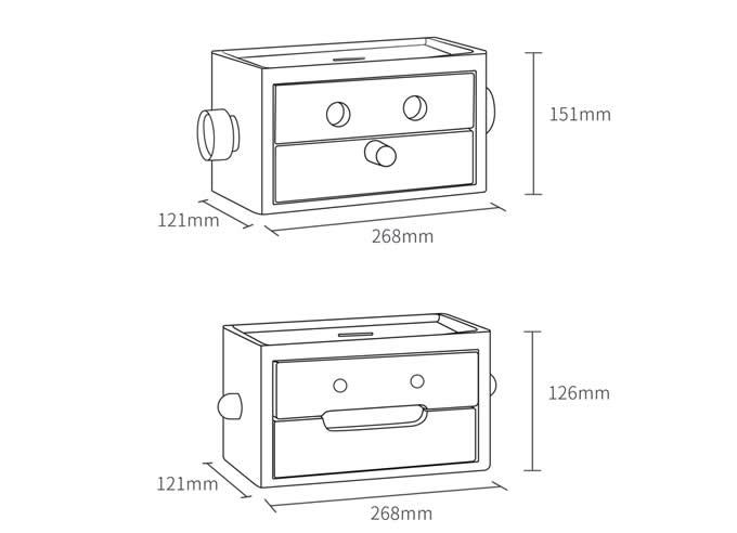  Wooden Robot 3 Drawer Storage Organizer 