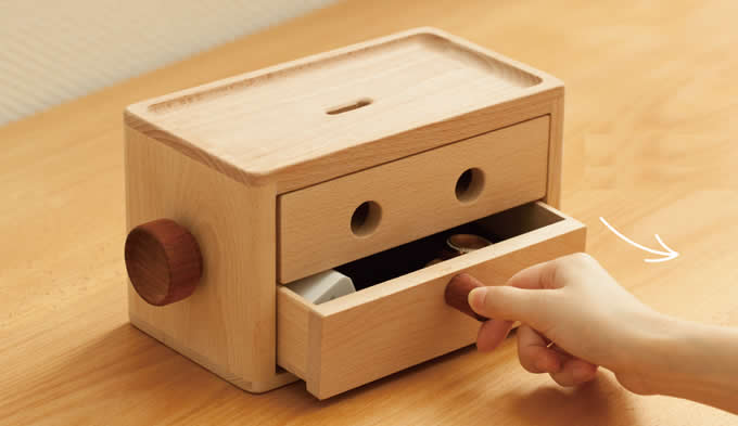  Wooden Robot 3 Drawer Storage Organizer 