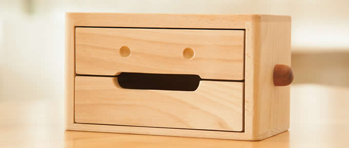  Wooden Robot 3 Drawer Storage Organizer 