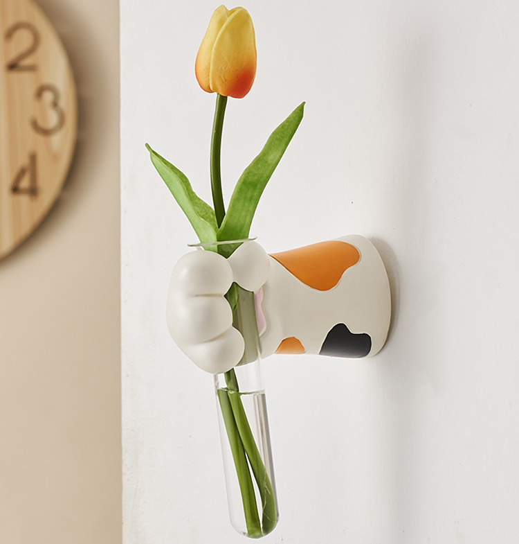 Wall-Mounted Cat Paw Decorative Test Tube Vase