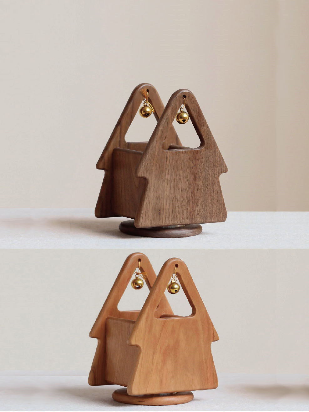 Wooden Christmas Tree Shaped Desktop Organizer Pen Holder