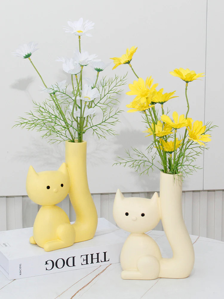 House Cute Kitten Ceramic Decorative Vase