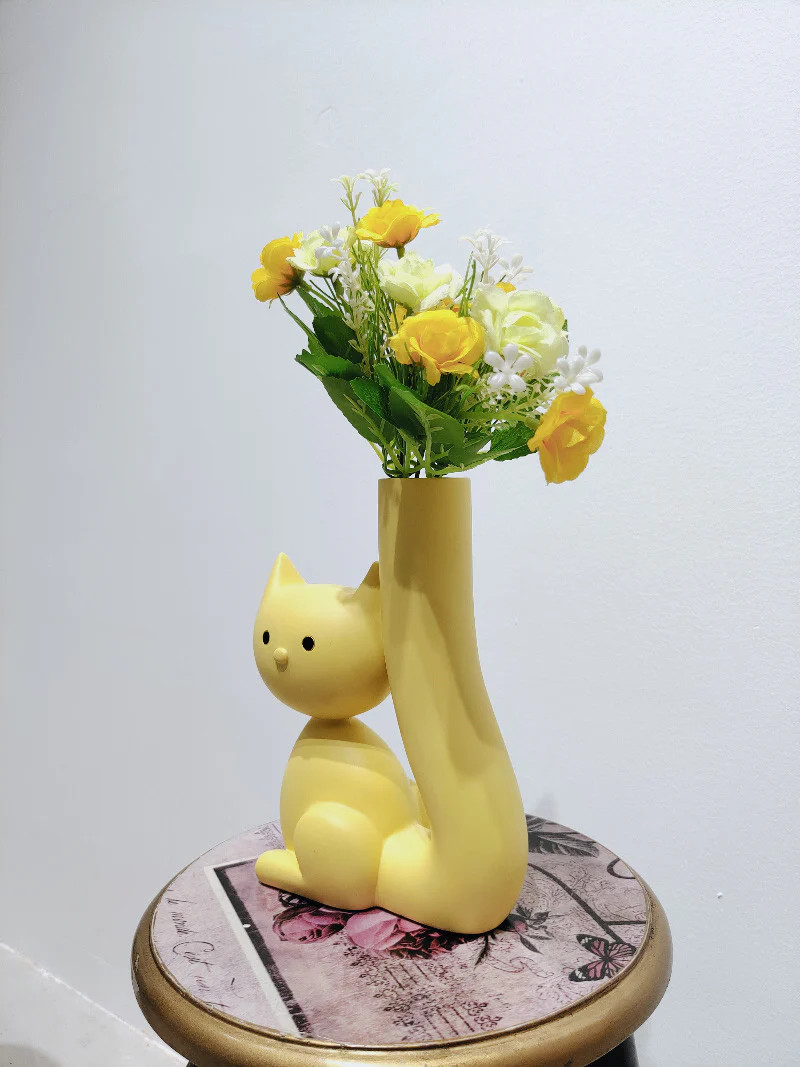 House Cute Kitten Ceramic Decorative Vase