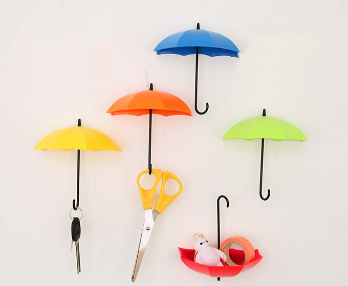 6pcs Umbrella Style Wall Mount Self Adhesive Wall hooks