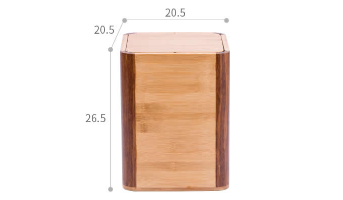  Bamboo Wooden Wastebasket Trash Can  