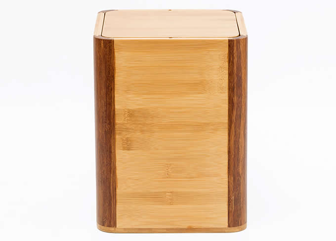  Bamboo Wooden Wastebasket Trash Can  