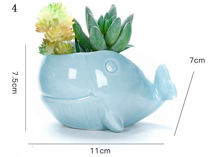 Ceramic Fish Shaped Succulent Planter Flower Pot 