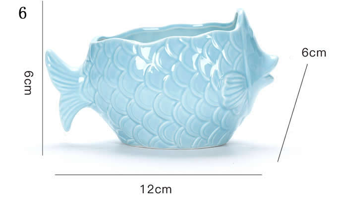 Ceramic Fish Shaped Succulent Planter Flower Pot 