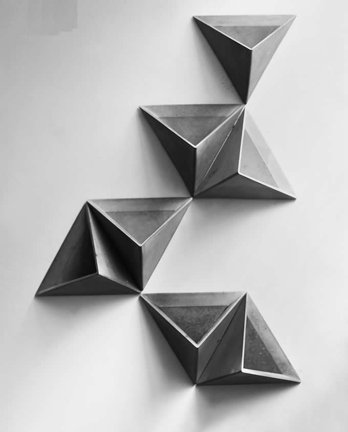 Concrete Triangle Wall-mounted Flower Pot