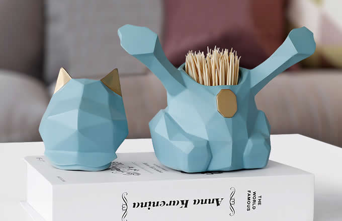 Cute Cat Resin Toothpick Holder  