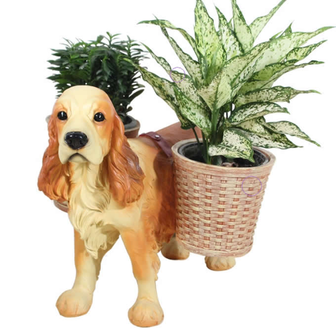 Cute Dog Resin Flower Plant Pot Succulent Planter Vase