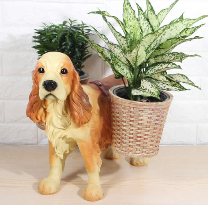 Cute Dog Resin Flower Plant Pot Succulent Planter Vase