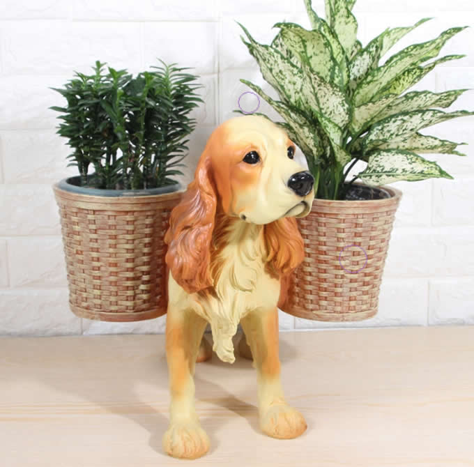 Cute Dog Resin Flower Plant Pot Succulent Planter Vase