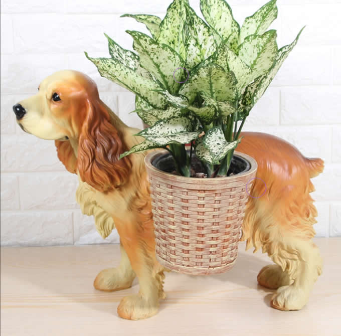 Cute Dog Resin Flower Plant Pot Succulent Planter Vase