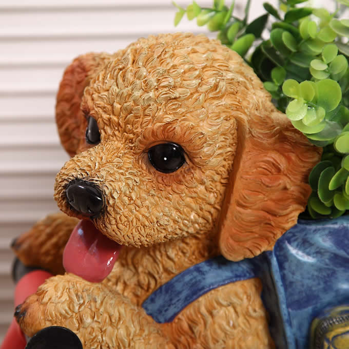 Cute Dog Resin Flower Plant Pot Succulent Planter Vase