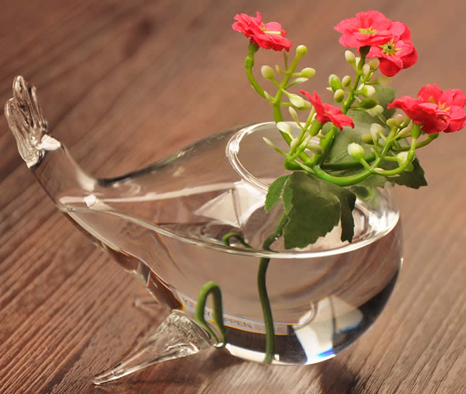 Desktop Glass Whale Vase