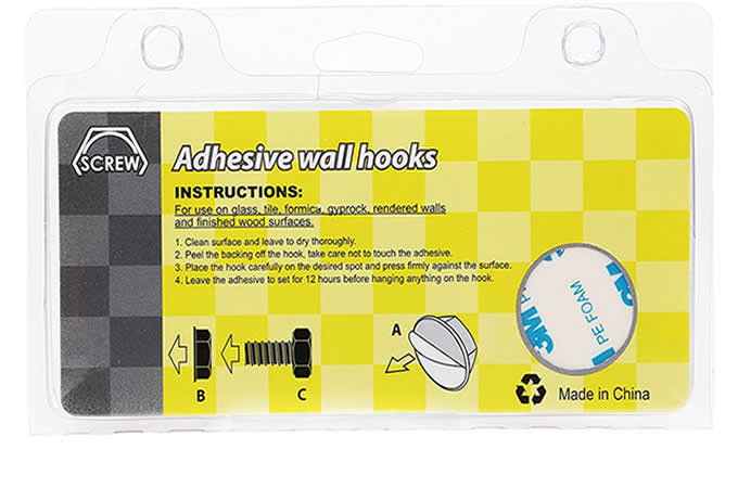  Funny 3-Color Self Adhesive Decorative Wall hooks