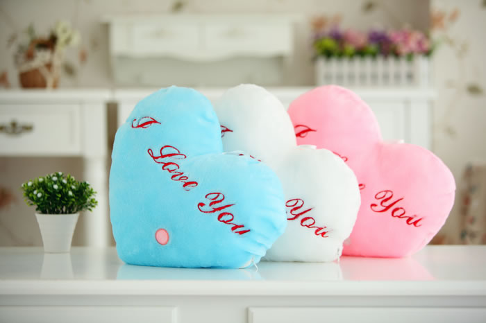 Luminous Love Heart-Shaped  Throw Pillow