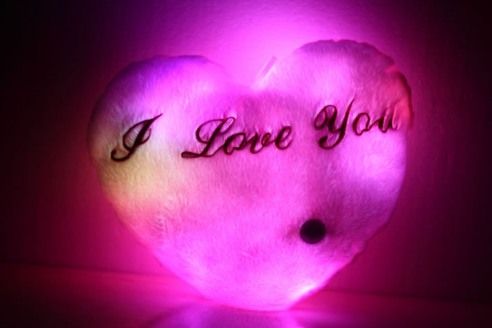 Luminous Love Heart-Shaped  Throw Pillow
