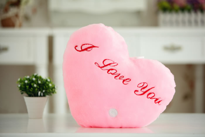 Luminous Love Heart-Shaped  Throw Pillow