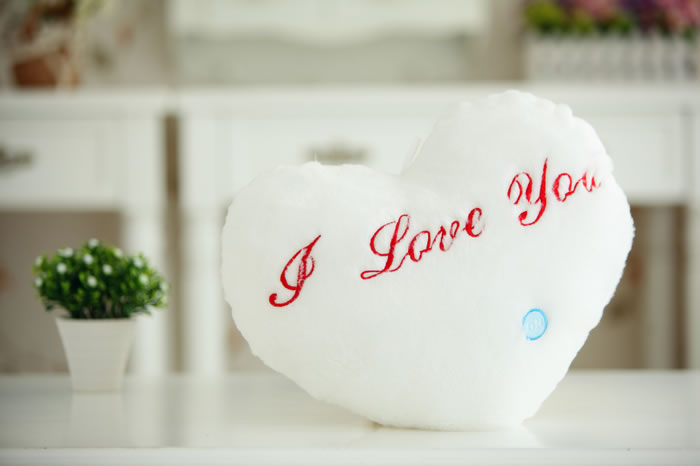 Luminous Love Heart-Shaped  Throw Pillow