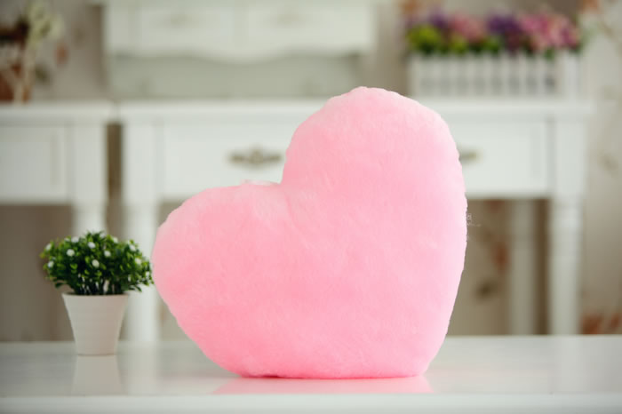 Luminous Love Heart-Shaped  Throw Pillow