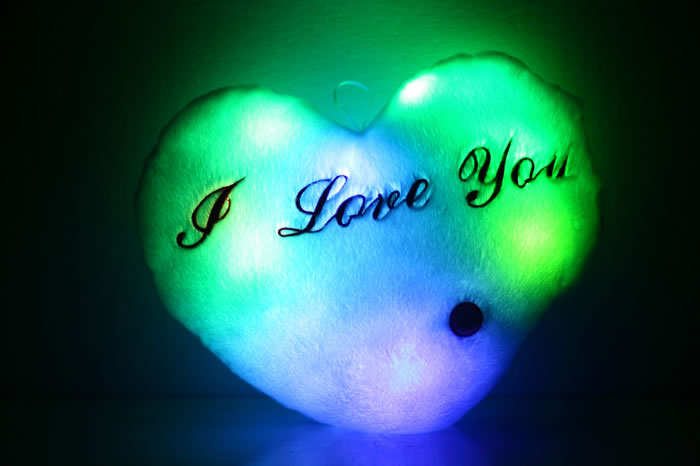 Luminous Love Heart-Shaped  Throw Pillow