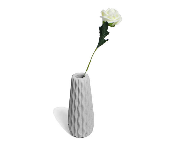 Handmade Concrete Fluted Vase