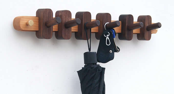  Solid Wood Wooden Coat Hook Coat Rack Wall Mount Clothes Hook 