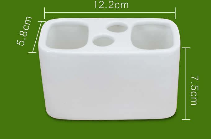 White Ceramic Toothbrush and Toothpaste Holder For Bathroom
