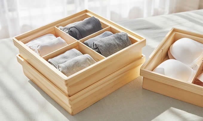  Bamboo Drawer Dividers, Storage Boxes, Closet Organizers, Under Bed Organizer 