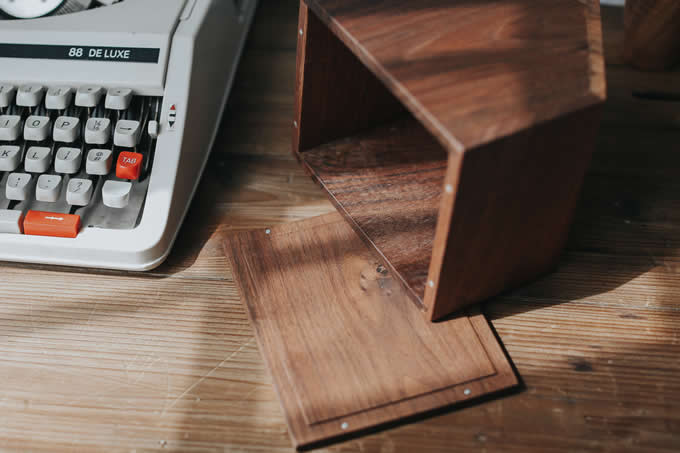 Black Walnut Wooden House Design Tissue Box