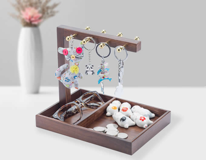 Necklace holder With Shelf, Gray Jewelry Organizer, Bracelet and Earring  Holder