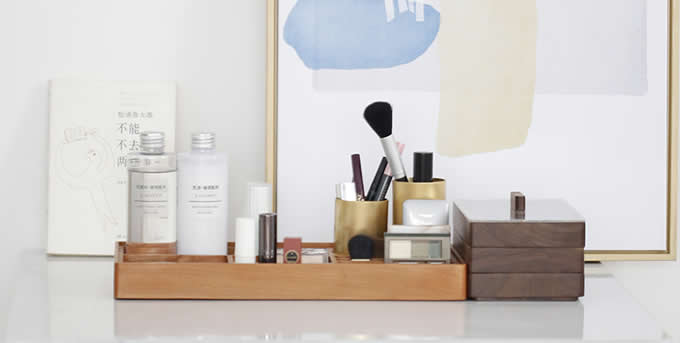 Wooden Makeup Storage Makeup Organizer Skincare Organizer Cosmetic Box 