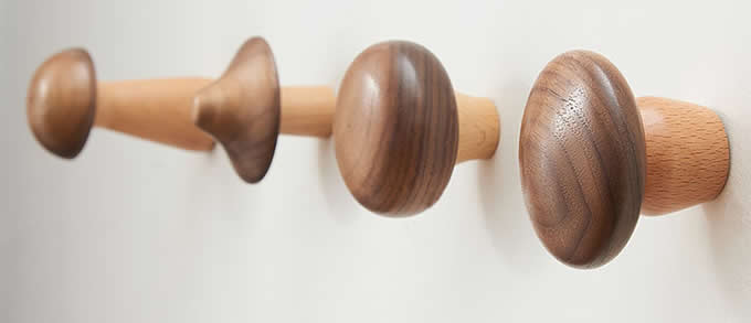 Wooden Mushroom Shaped Decorative Wall Hook