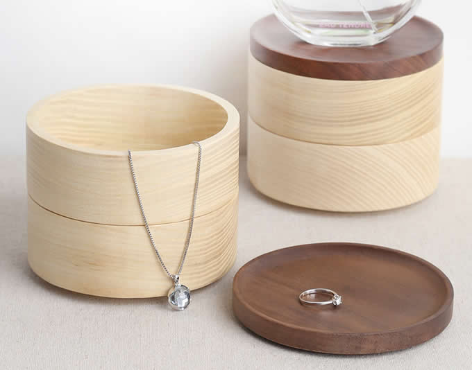  2 Tier Wooden Jewelry Box Organizer