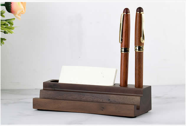 Brief multifunction wooden mobile phone holder pen holder business card case