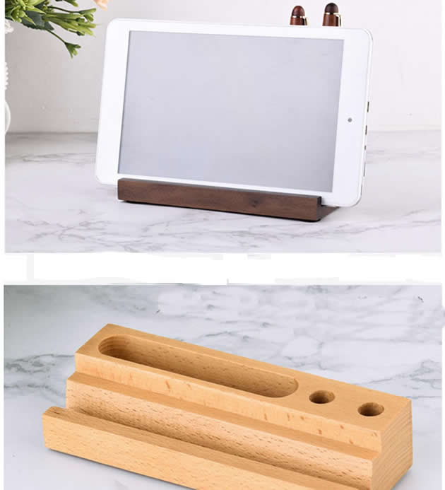 Brief multifunction wooden mobile phone holder pen holder business card case