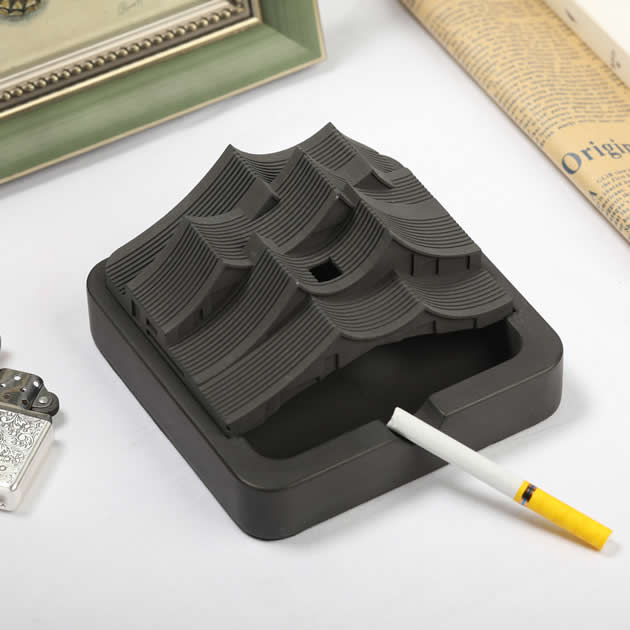 Classic Ancient Building House Concrete Ashtray