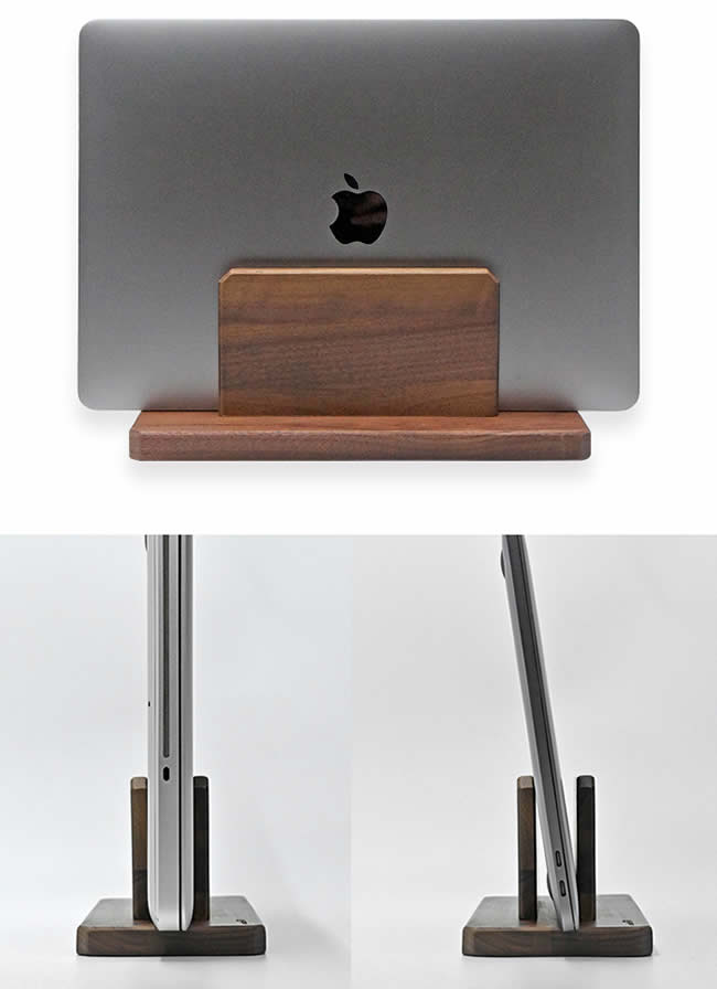 Classic Black Walnut Wooden Notebook & Ipad Storage Rack