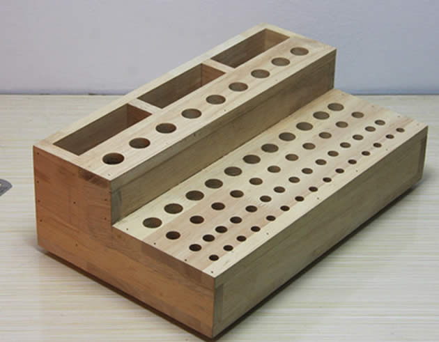 Creative multiple holes pen holder & tools organize wooden storage box 61-hole